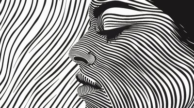 Minimalistinen Single Line Style, naisen kasvot, seinäkoriste | print on demand tekijältä F. Abderrahim