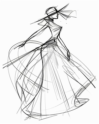 Minimalistinen yhden rivin luonnos AAPI Fashion Design, seinätaide | print on demand tekijältä F. Abderrahim