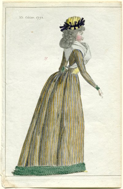 muoti-uutisia Journal of Fashion and Taste, 10. lokakuuta 1792, 23. muistikirja, s. 1 tekijältä A.B. Duhamel (possibly)
