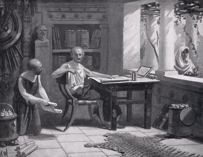 Xenophon sanelemassa historiaansa, kuvitus "Hutchinsonin kansakuntien historiasta", 1915 tekijältä A.C. Weatherstone