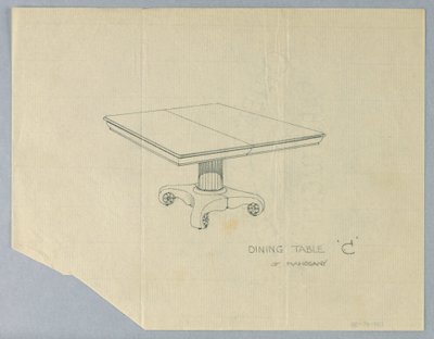 Suunnittelu mahonkiruokapöydälle "C". tekijältä A.N. Davenport Co.