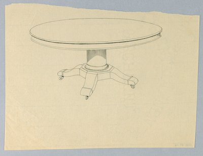 Suunnittelu pyöreälle pöydälle valetulla alustalla tekijältä A.N. Davenport Co.