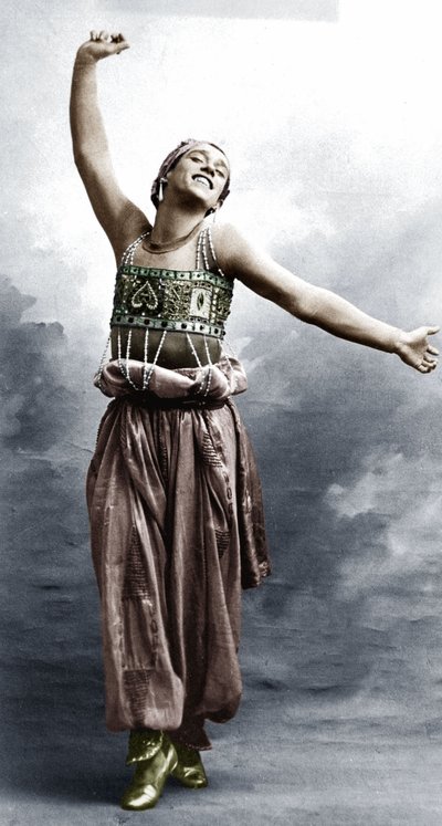 Vaslav Nijinsky puvussa Sheherazadea varten tekijältä A. Bert