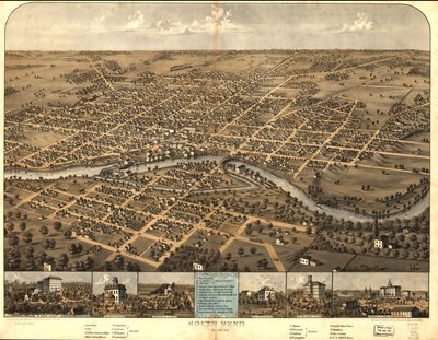 South Bend, Indiana 1866. tekijältä A.; Chicago Lithographing Co. Ruger