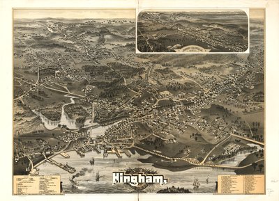 Hinghamin kaupunki, Plymouth County, Mass. 1885. tekijältä A. F.; Geo. H. Walker and Co. Poole