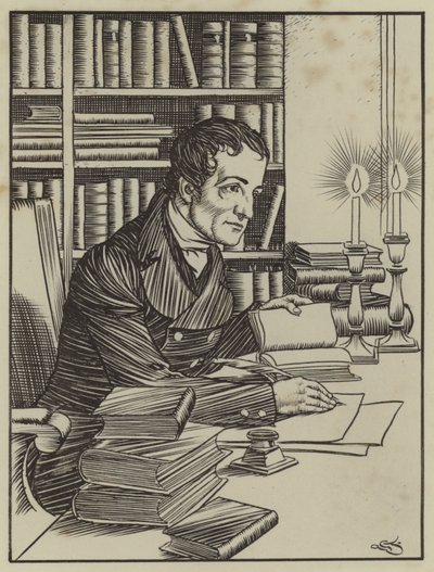 Kuvitus Charles Lambin teokseen The Essays of Elia (litho) tekijältä A. Garth Jones