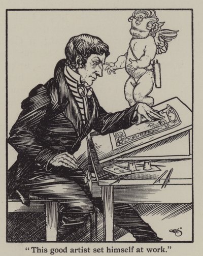 Kuvitus Charles Lambin teokseen The Essays of Elia (litho) tekijältä A. Garth Jones