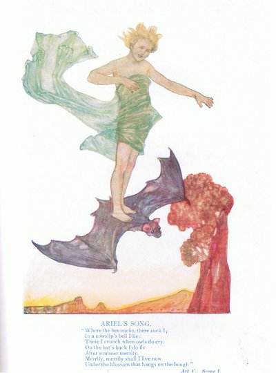 Arielin laulu (The Tempest), Tales from Shakespeare -pubista. kirjoittanut Ward Lock & Co Ltd tekijältä A. Jackson