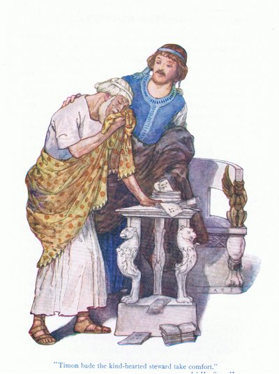 Timon käski hyväsydämistä taloudenhoitajaa (Timon of Athens) Tales from Shakespeare -pubista. kirjoittanut Ward Lock & Co Ltd tekijältä A. Jackson