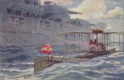 Itävalta-Unkarilainen vesilentokone ohitti taistelulaivan, ensimmäinen maailmansota, 1914-1918 tekijältä A. Kircher