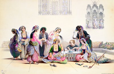 Haaremin sisustus, Kairo, Egypti, 1800-luvun puoliväli tekijältä A Margaretta Burr