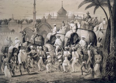 Lucknow, pääkatu, kirjasta Voyages in India, 1859. tekijältä A. Soltykoff