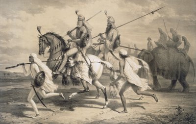 Sikhien päälliköt metsästämässä, 1858. tekijältä A. Soltykoff