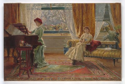 Sisustus kahdella naisella, 1880 tekijältä A. Trevor Haddon