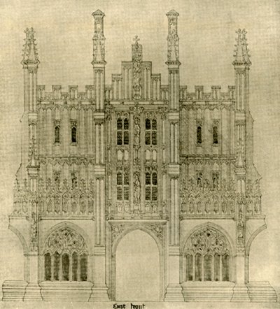 Arkkitehtipiirustus: Itärintama, 1833-1834, 1906. tekijältä A. W. N. Pugin