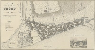 Plan de la ville de Vevey en 1726 tekijältä A. de Mandrot