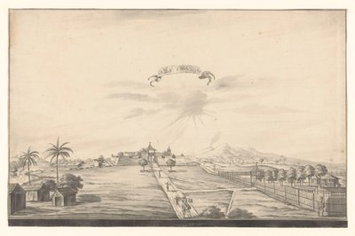 Näkymä Salatigan linnoitukselle Salatiga (otsikko esineessä) tekijältä A. de Nelly (possibly)