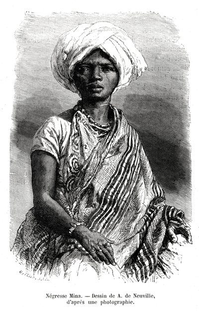 Negresse Mina, Brasilia, 1800-luku tekijältä A. de Neuville