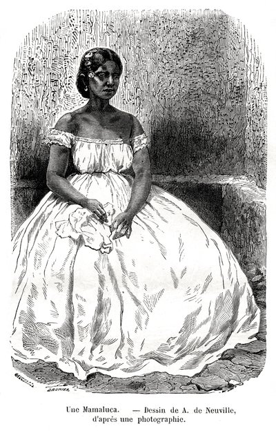 Une Mamaluca, Brazil, 19th century. tekijältä A. de Neuville