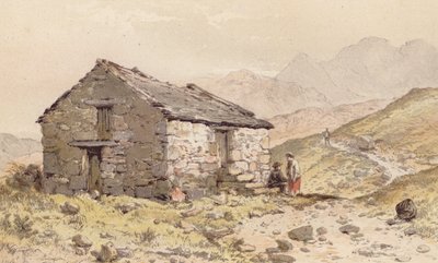 Hytti Ghorphwysfassa, Pohjois-Wales (chromolitho) (kromoliitti) tekijältä Aaron Edwin Penley