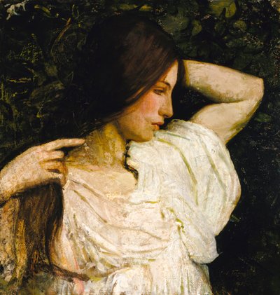 Hiuksiaan järjestävä tyttö, 1918-1919. tekijältä Abbott Handerson Thayer