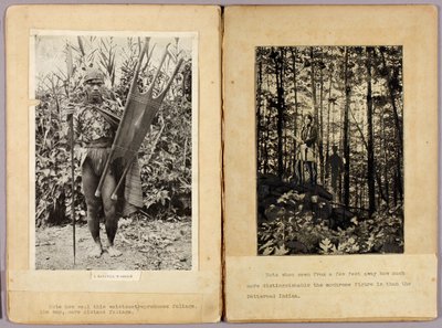 Kalingan soturit ja Pohjois-Amerikan intiaanit, opintokansio kirjaa Concealing Coloration in the Animal Kingdom varten. tekijältä Abbott Handerson Thayer
