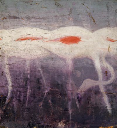 White Flamingoes, tutkimus kirjaan Concealing Coloration in the Animal Kingdom, n. 1905-1909. tekijältä Abbott Handerson Thayer