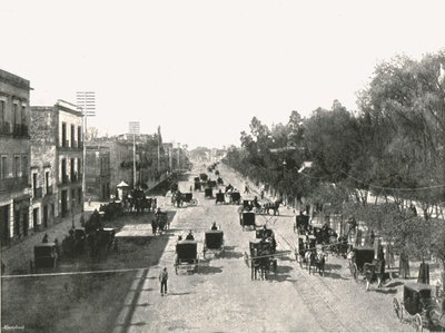 Juarez Avenue, Mexico City, Meksiko, 1895. tekijältä Abel Briquet