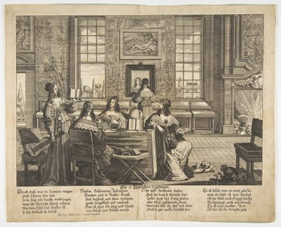The Foolish Virgins Conversing, 1600-luvun puolivälistä loppupuolelle. tekijältä Abraham Aubry