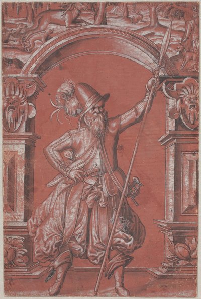 Una Guàrdia Suïssa davant un Arc Ornamental (recto)finlandès tekijältä Abraham Bickhart