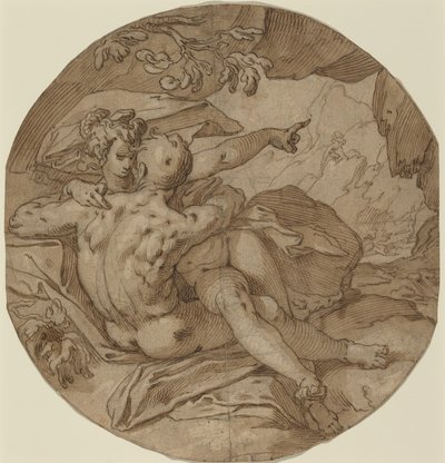 Acis ja Galatea, noin 1590 (kynä ja muste). tekijältä Abraham Bloemaert