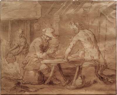 Satyyri viljelijän luona tekijältä Abraham Bloemaert