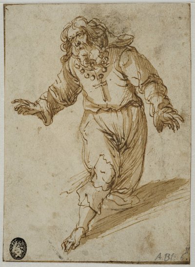 Polvistuva mies tekijältä Abraham Bloemaert