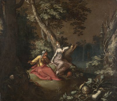 Maisema, jossa on Vertumnus ja Pomona, noin 1595-1600 (öljy kankaalle kiinnitettynä kartongille). tekijältä Abraham Bloemaert