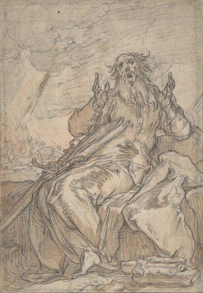 Pyhä Paavali istuu, hänen kääntymysnsä taustalla, 1500-luvun loppu - 1600-luvun puoliväli. tekijältä Abraham Bloemaert