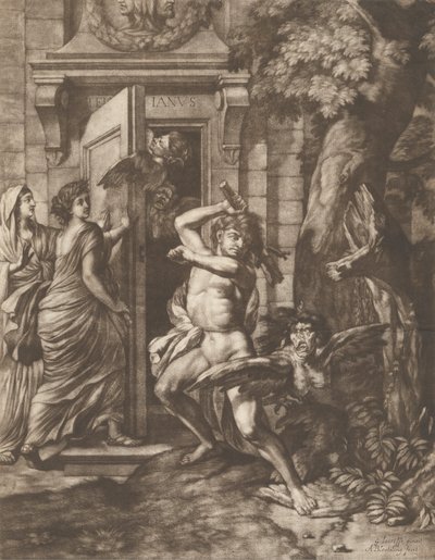 Hercules ennen Januksen temppeliä tekijältä Abraham Blooteling