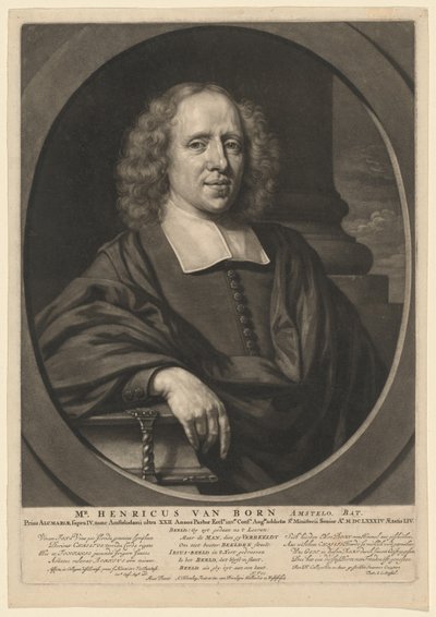 Herra. Henricus of Born tekijältä Abraham Blooteling, after Nicolaes Maes