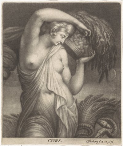 Ceres maissipellolla Ceres (otsikko esineessä) tekijältä Abraham Bloteling