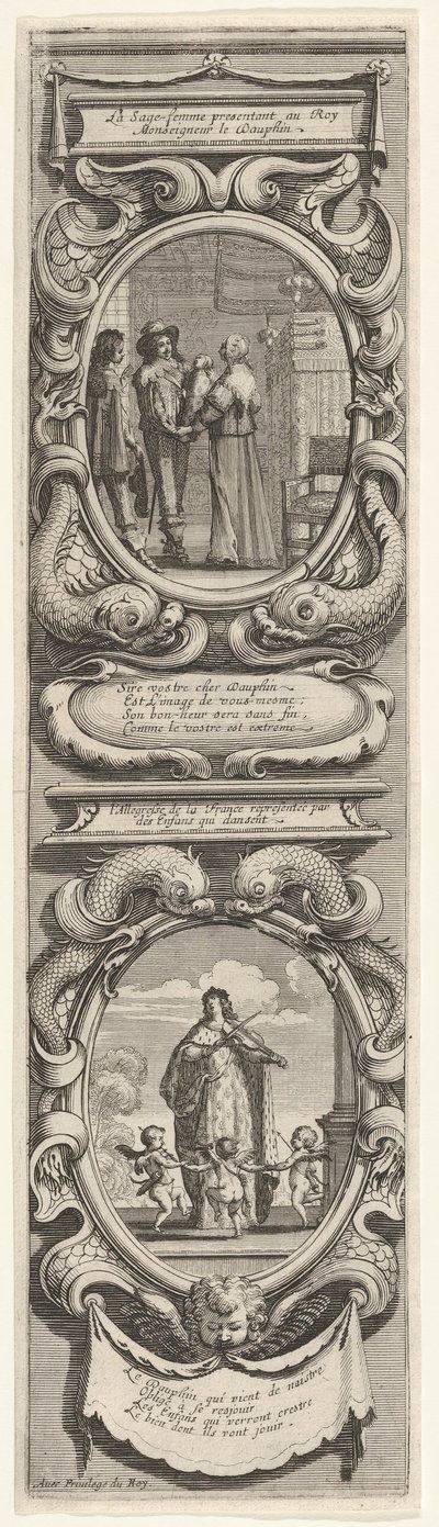 Allegoriat Dauphinin syntymän kunniaksi, n. 1638. tekijältä Abraham Bosse