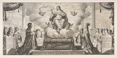 Almanach vuodelle 1639: Ludvig XIII ja Anna Itävalta uskovat kuningaskunnan ja prinssin..., 1639. tekijältä Abraham Bosse