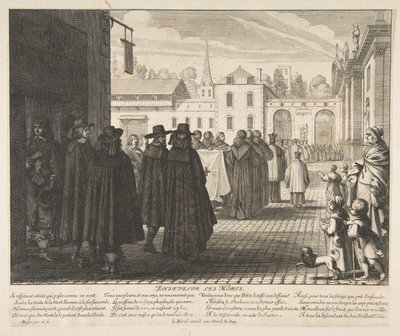 Kuolleiden hautaaminen Ensevelir les morts. tekijältä Abraham Bosse
