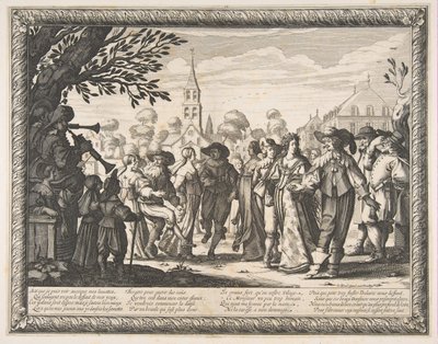 Tanssi Kyläaukiolla, n. 1633. tekijältä Abraham Bosse