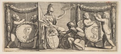 Minerva ja François Sublet de Noyersin käsivarret Geniun maalaama..., 1600-luvun puolivälistä loppupuolelle. tekijältä Abraham Bosse