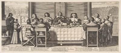 Siunaus pöydässä, n. 1635. tekijältä Abraham Bosse