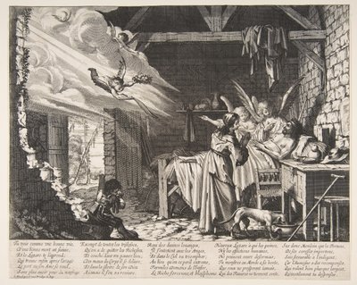 Lasaruksen kuolema, 1620-76. tekijältä Abraham Bosse