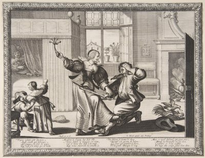 The Husband-Beater, n. 1633 (etsaus ja kaiverrus) tekijältä Abraham Bosse
