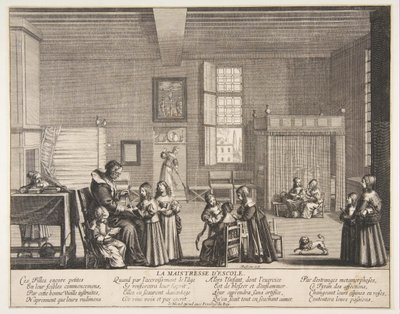 Kouluemäntä, n. 1638. tekijältä Abraham Bosse
