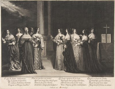 Viisaat neitsyet kieltäytyvät öljystä tyhmille neitsyille, n. 1635. tekijältä Abraham Bosse