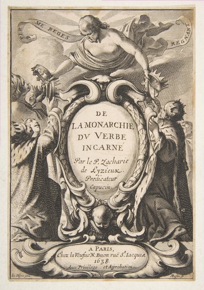 Nimilehti: Inkarnoituneen sanan monarkiasta, 1638. tekijältä Abraham Bosse