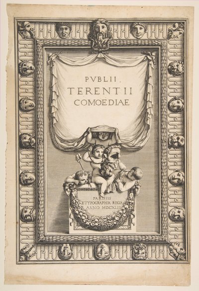 Nimisivu: Terence Publii Terentii Comoediaen komediat, 1642. tekijältä Abraham Bosse